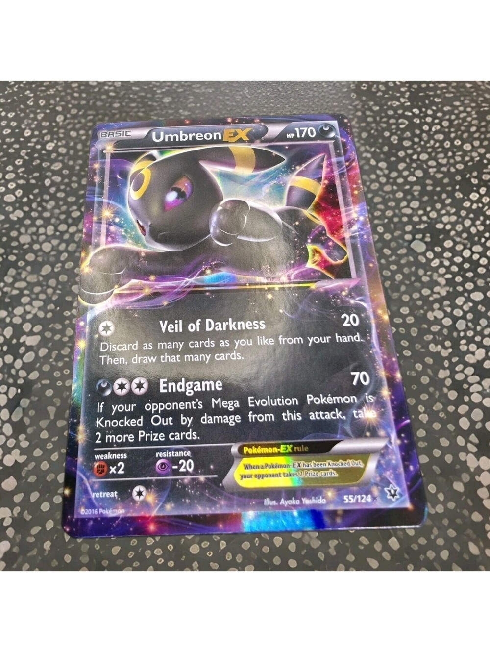 Umbreon EX 55/124 Fates Collide Holo Ultra Rare ENG 2016 Pokémon Foil Card - LP